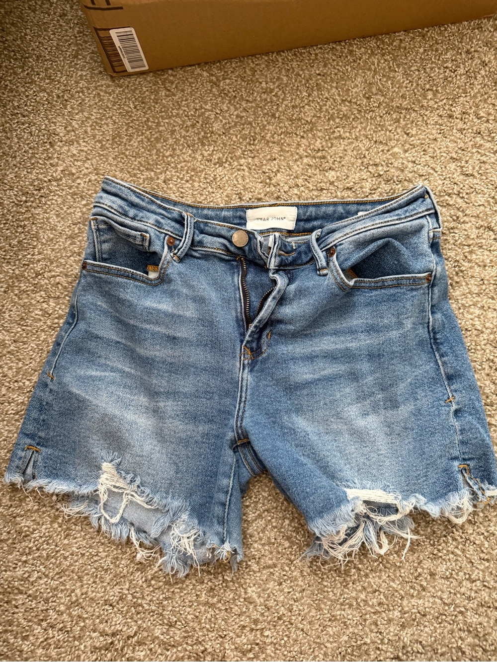 Dear John Light Blue Distressed Denim Shorts